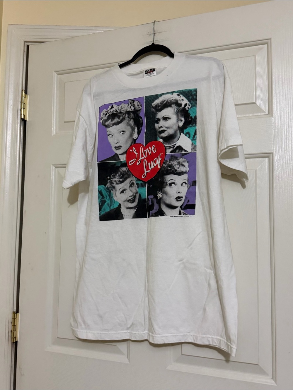 Vintage I Love Lucy TV Show Tee Pop Art T-Shirt Tultex Size XL 1992 Lucille Ball